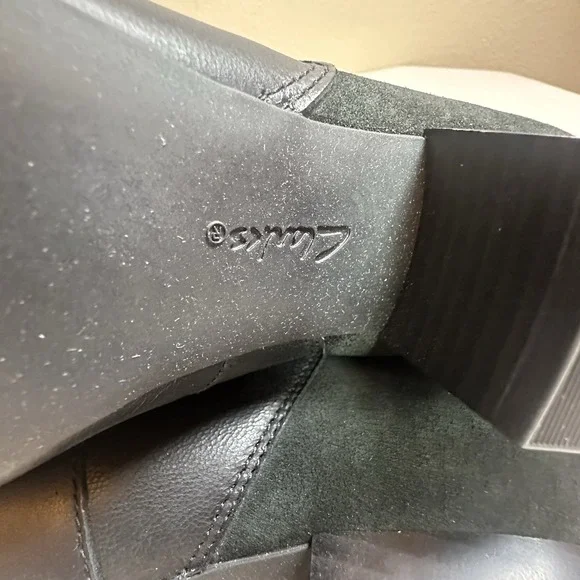 Women's Clarks Ellanie Vibe BootBlack Leather‎ Size9.5 $140 Retail NIB